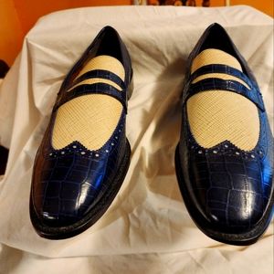 STACY ADAMS Mens Shoe Blue/Tan size 14 pre-owned